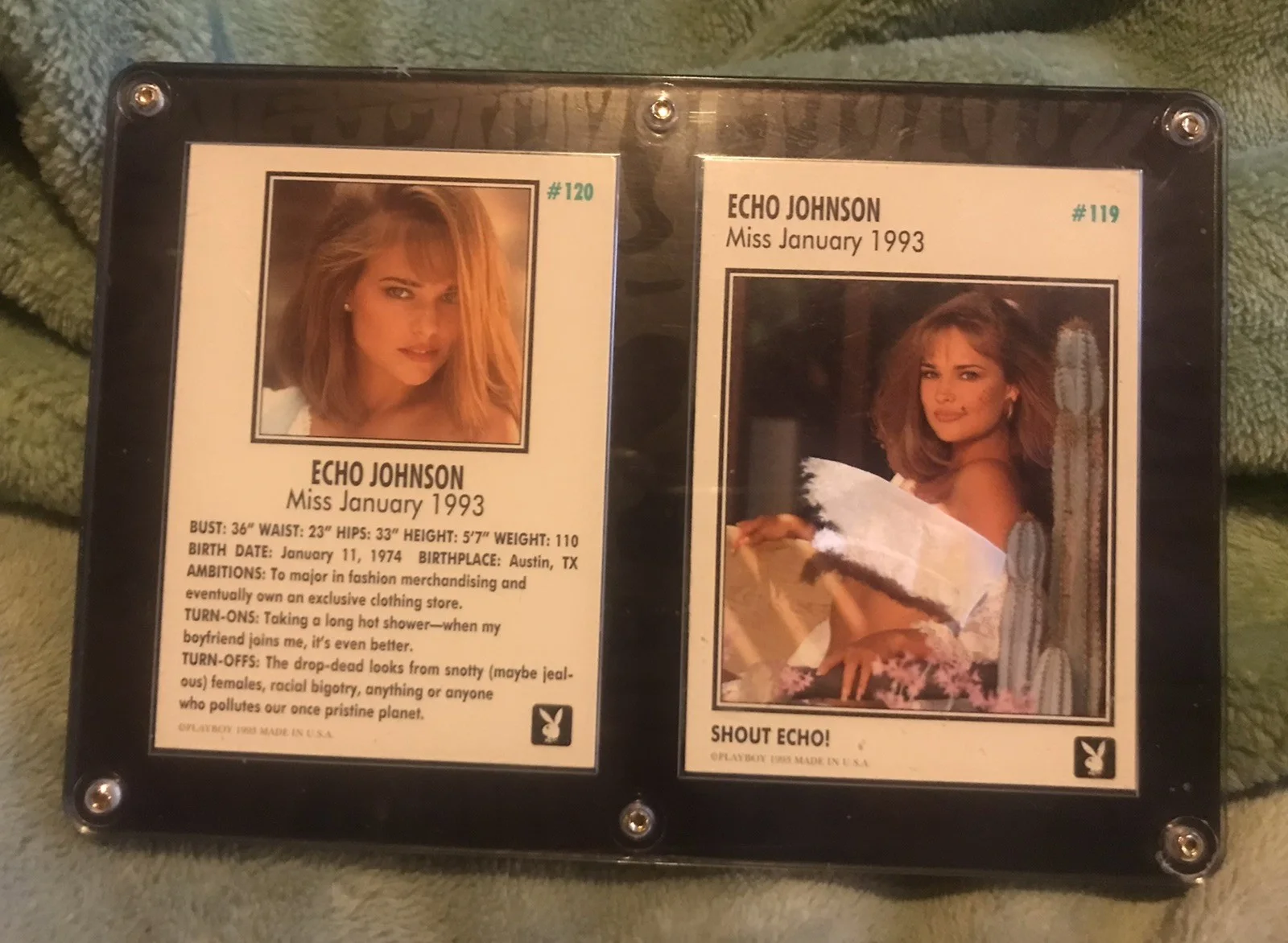 Echo Johnson — 3 Echo Johnson Signed Autographed 1993 Magazine Playboy Cards Numbered, image 2