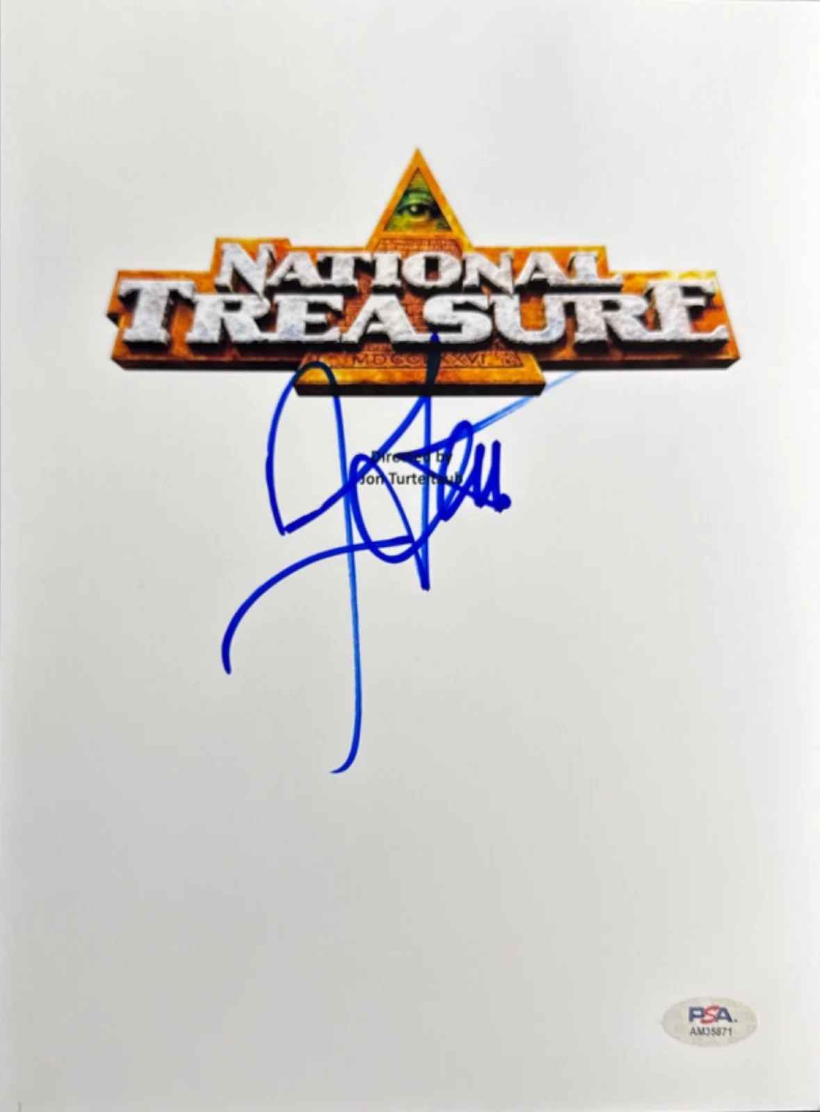 John Turteltaub — John Turteltaub Signed 8x10 National Treasure Script Cover Only PSA AM35871