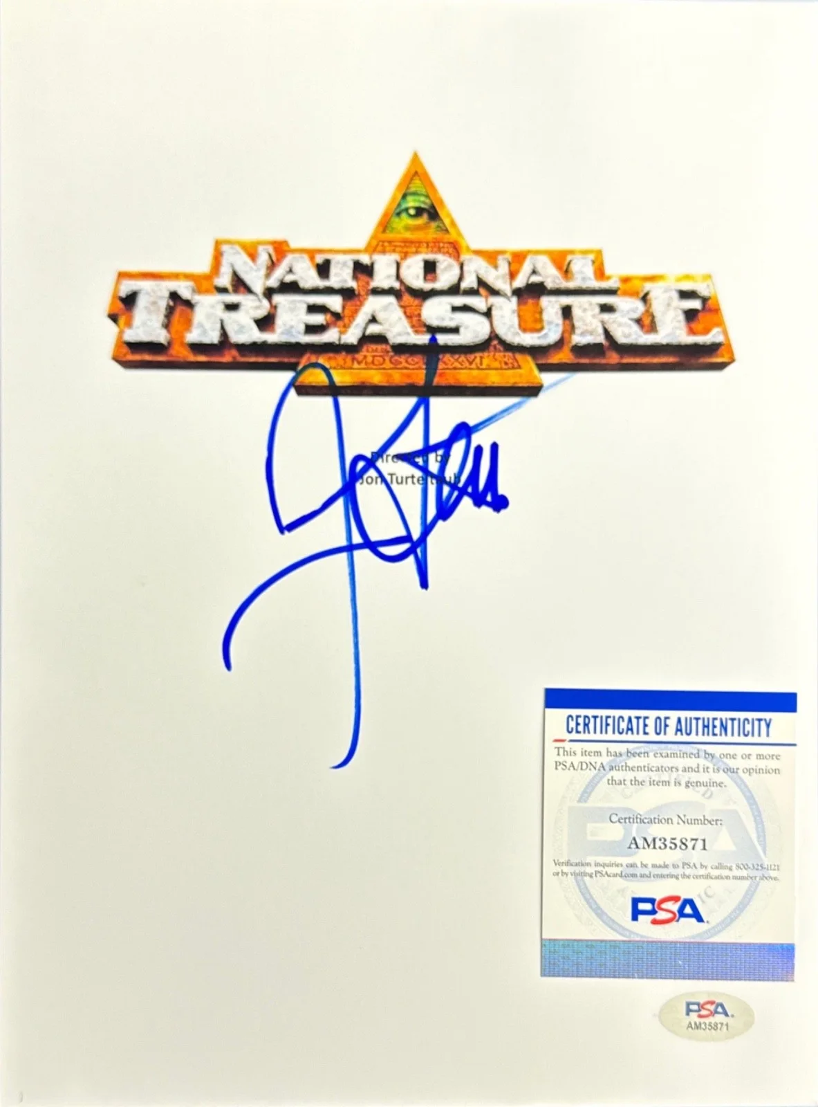 John Turteltaub — John Turteltaub Signed 8x10 National Treasure Script Cover Only PSA AM35871, image 2
