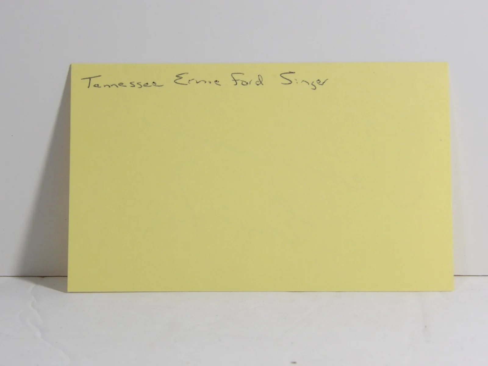 Tennessee Ernie Ford Singer Autographed 3x5 Index Card W/COA USP2-93, image 2