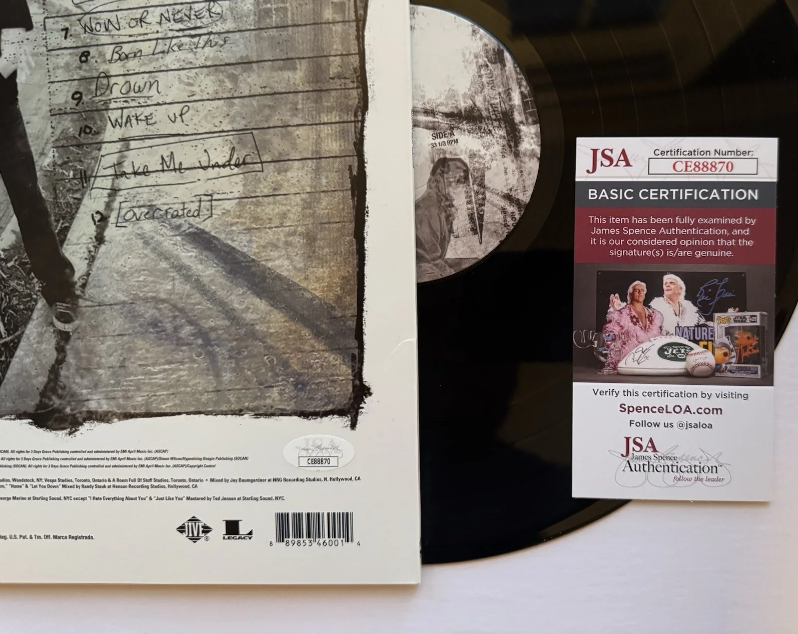 THREE DAYS GRACE ADAM, NEIL & BRAD SIGNED AUTOGRAPHED VINYL ALBUM LP +JSA COA.., изображение 5