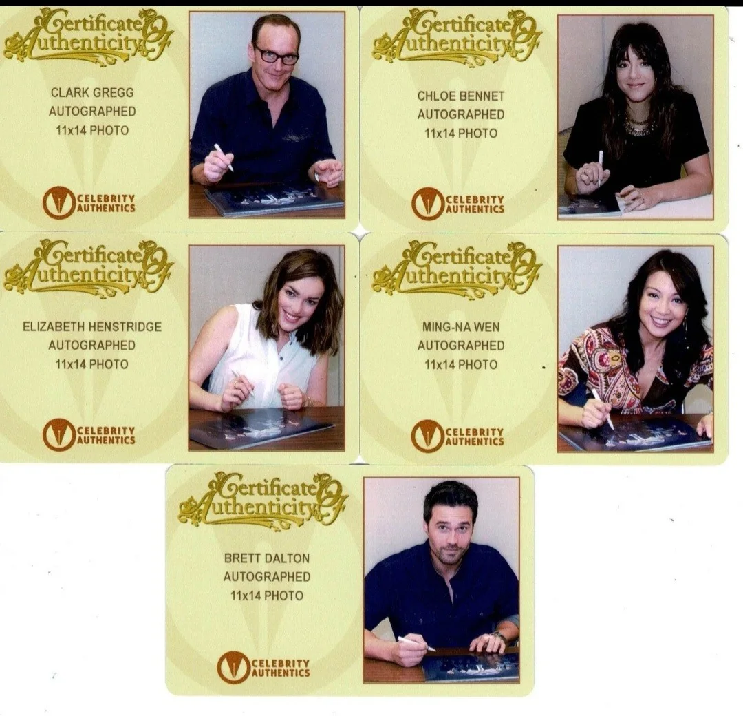 CAST X 5 — AGENTS OF SHIELD SIGNED 11X14 PHOTO GREGG, BENNET, +3 Celebrity Authentics COA, изображение 2