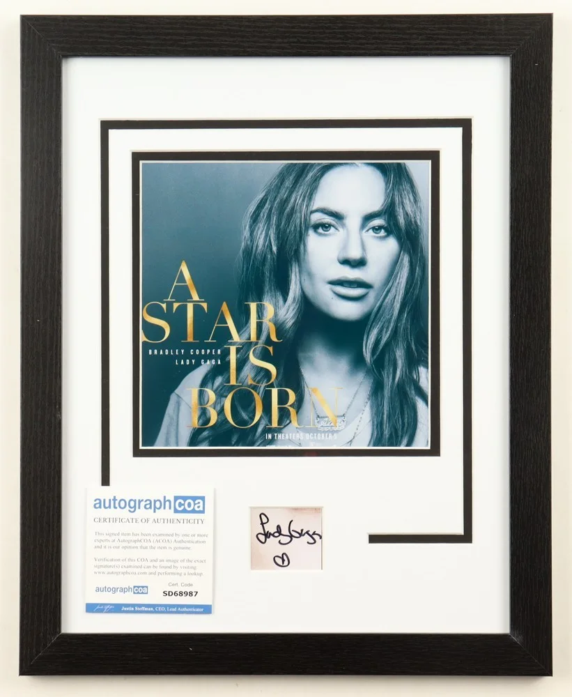 💃Lady Gaga Signed – ACOA COA – Framed "A Star is Born" Autograph Display - Rare, image 3