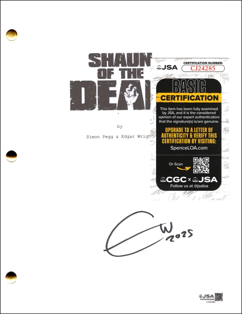 Edgar Wright — Edgar Wright Signed Autograph Shaun of the Dead Movie Script Screenplay JSA COA, image 2