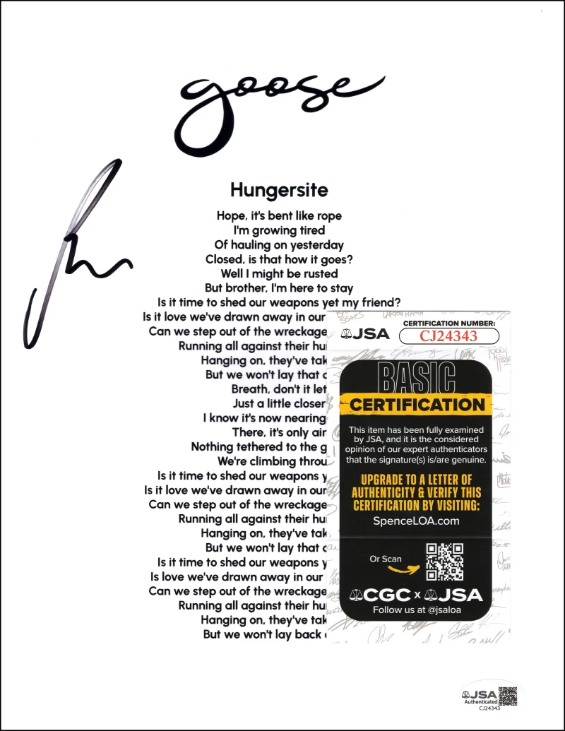 Rick Mitarotonda — Rick Mitarotonda Goose Signed Autograph Hungersite Lyric Sheet Music JSA COA, image 2