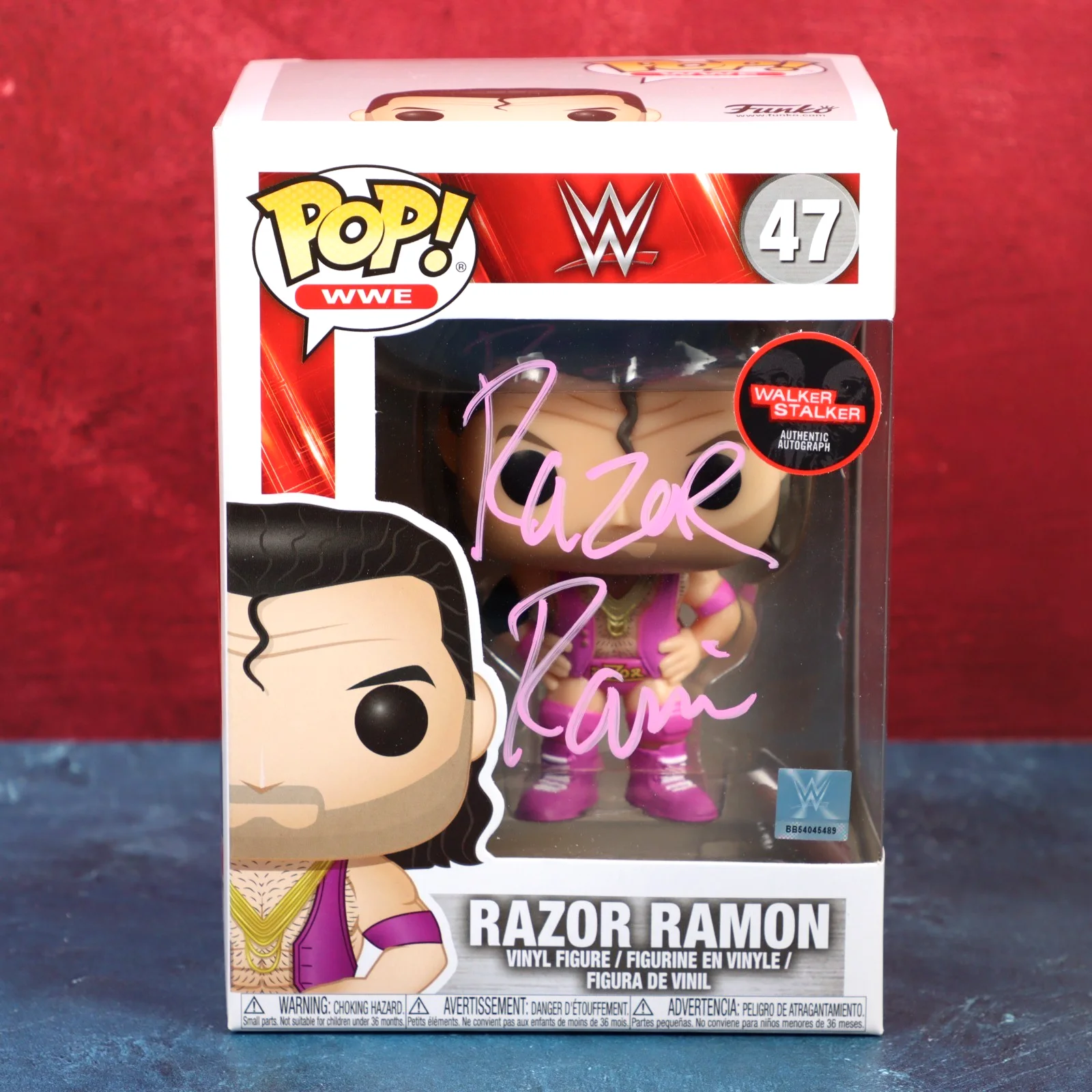 Scott Hall — Razor Ramon Scott Hall WWE Signed Funko 47 Walker Stalker COA 2017 W/ Protector, image 2