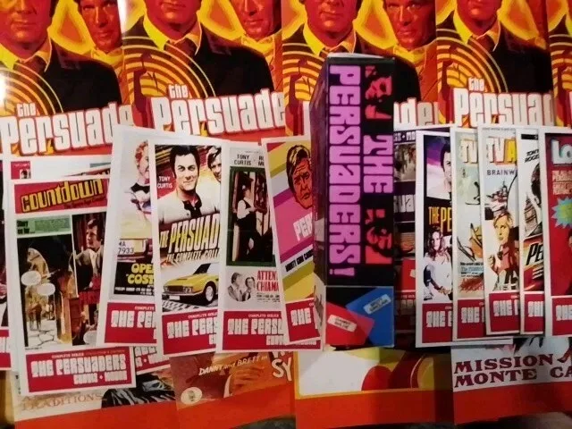 The Persuaders 1972. 6 Lobbymarkers /4 bookmarks/ 48 Mini Art Cards & box., image 3