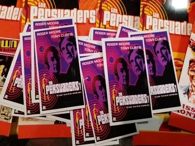The Persuaders 1972. 6 Lobbymarkers /4 bookmarks/ 48 Mini Art Cards & box., image 5