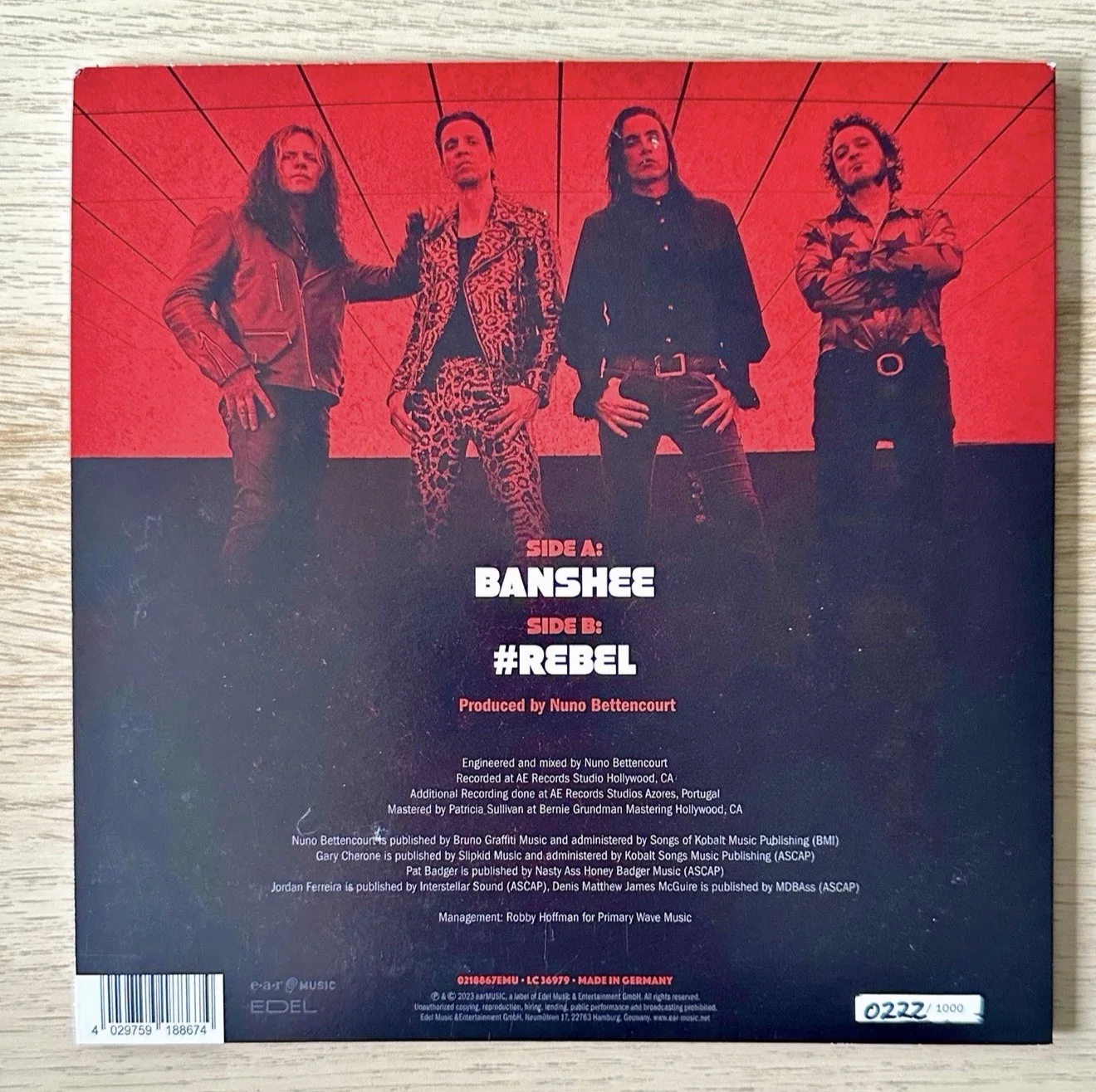 Extreme Band SIGNED Banshee 7" Vinyl 45 LP Nuno Bettencourt Cherone AUTOGRAPHED, изображение 3