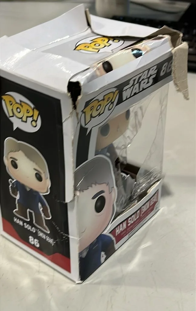 Harrison Ford — DAMAGED HARRISON FORD SIGNED HAN SOLO STAR WARS FUNKO POP AUTOGRAPH SWAU G3D, image 4