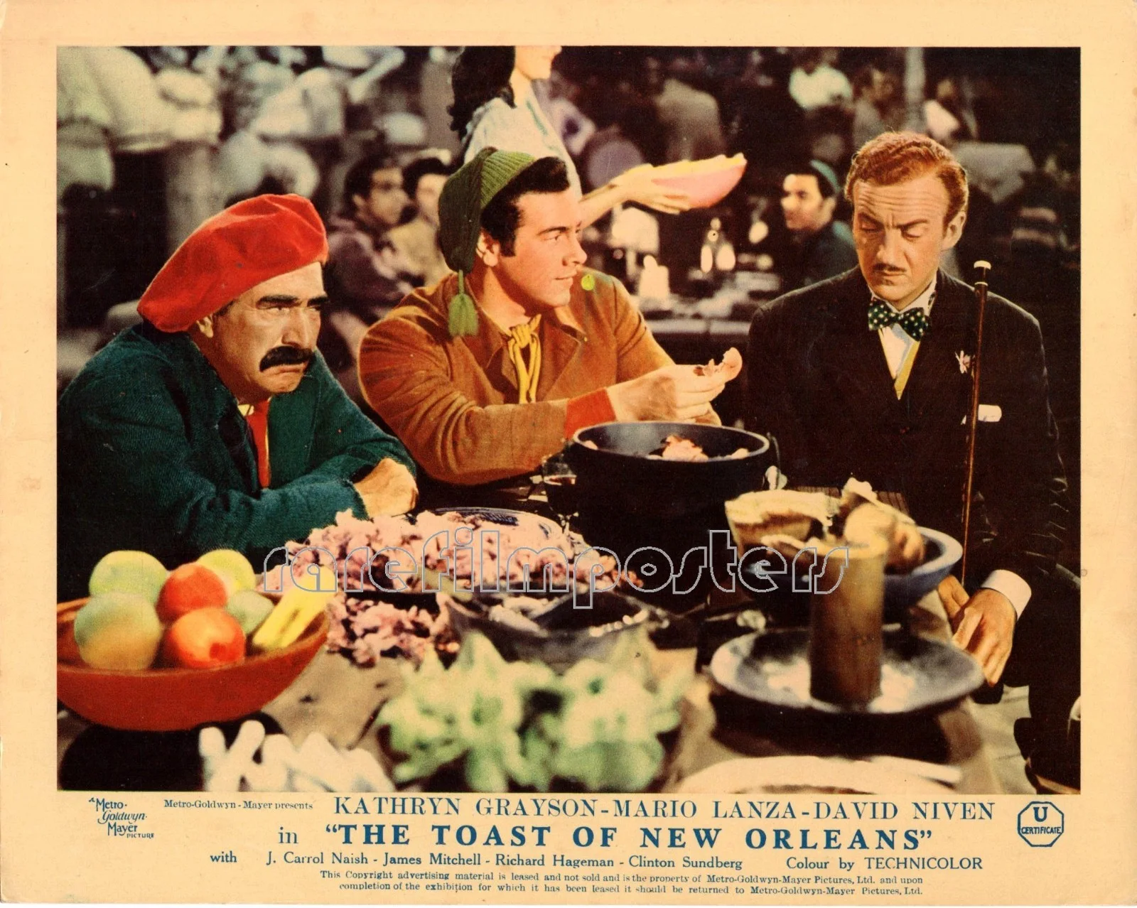 TOAST OF NEW ORLEANS 1950 Mario Lanza, Kathryn Grayson David Niven 3 LOBBY CARDS, изображение 2