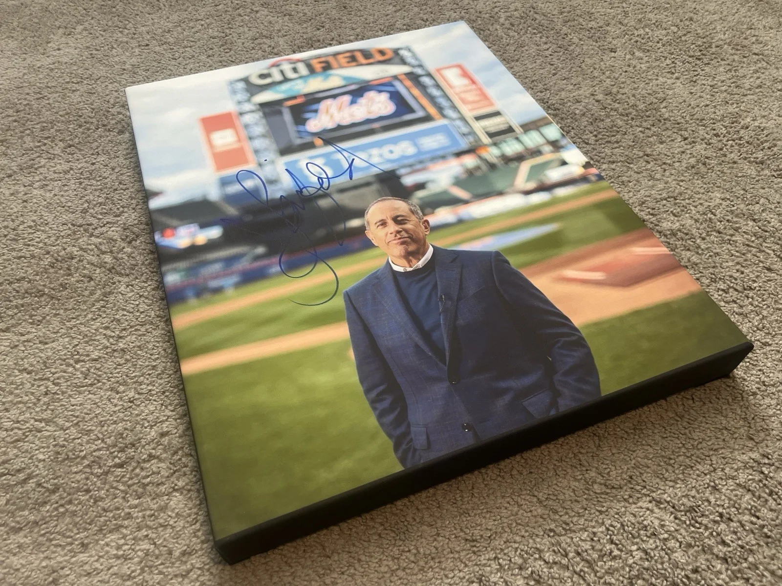 Jerry Seinfeld Signed NY Mets 16x20 Canvas W/ PROOF ( Guaranteed To Pass!! ), image 2