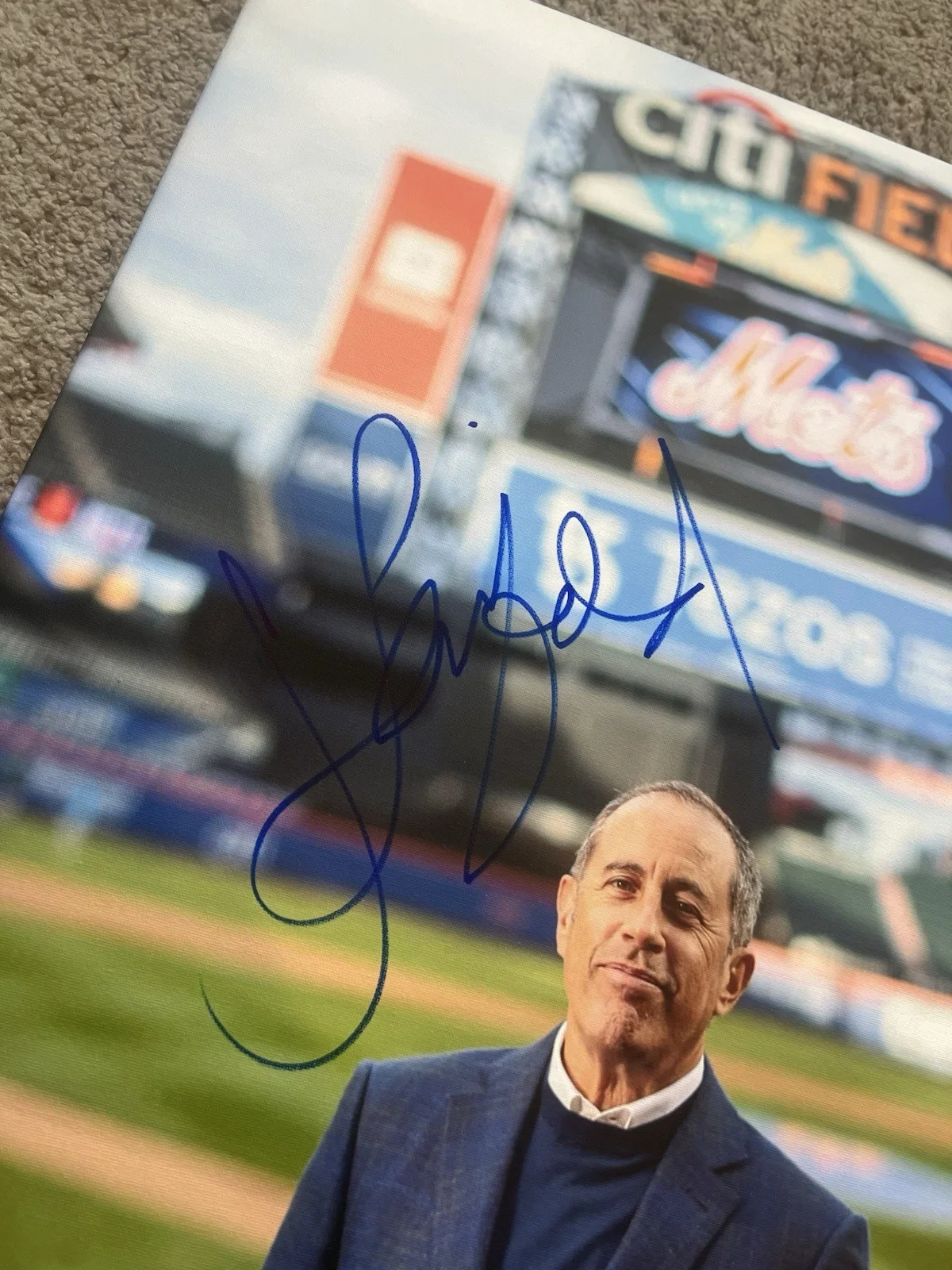 Jerry Seinfeld Signed NY Mets 16x20 Canvas W/ PROOF ( Guaranteed To Pass!! ), image 3