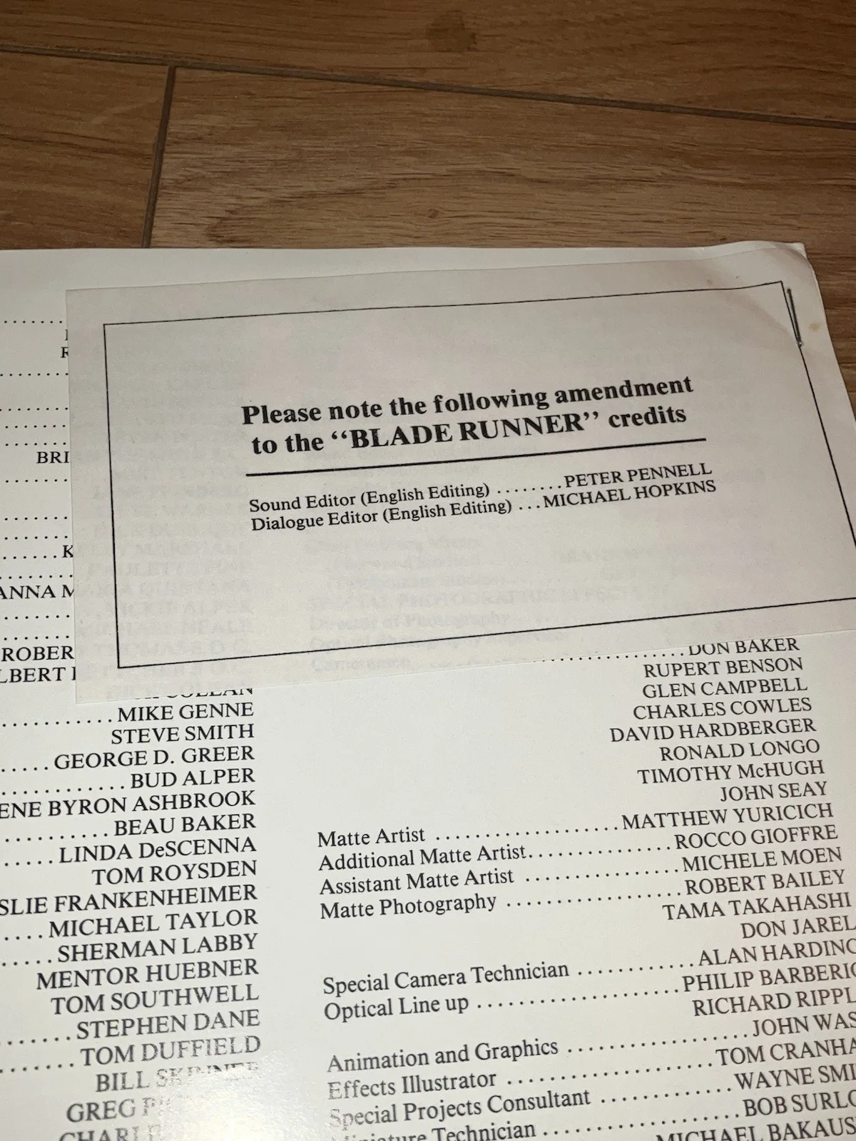Blade Runner - 1982 preview screening pressbook with amendment. Ridley Scott., изображение 2