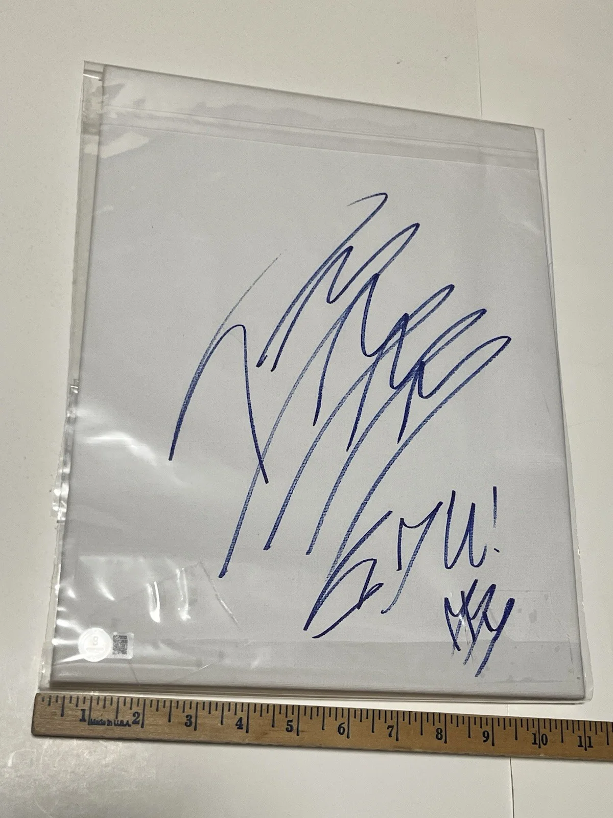 Post Malone signed Artist Canvas HUGE Autograph Beckett w/ I ❤️ U Sketch RARE, image 2