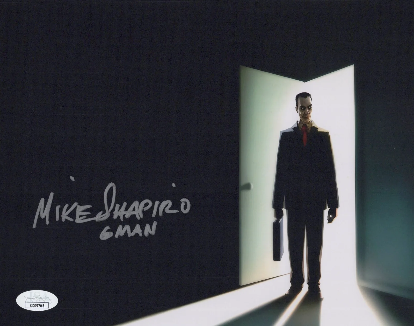 Mike Shapiro — Mike Shapiro Signed 8x10 Half Life 2 G-Man Autograph Photo Valve JSA COA