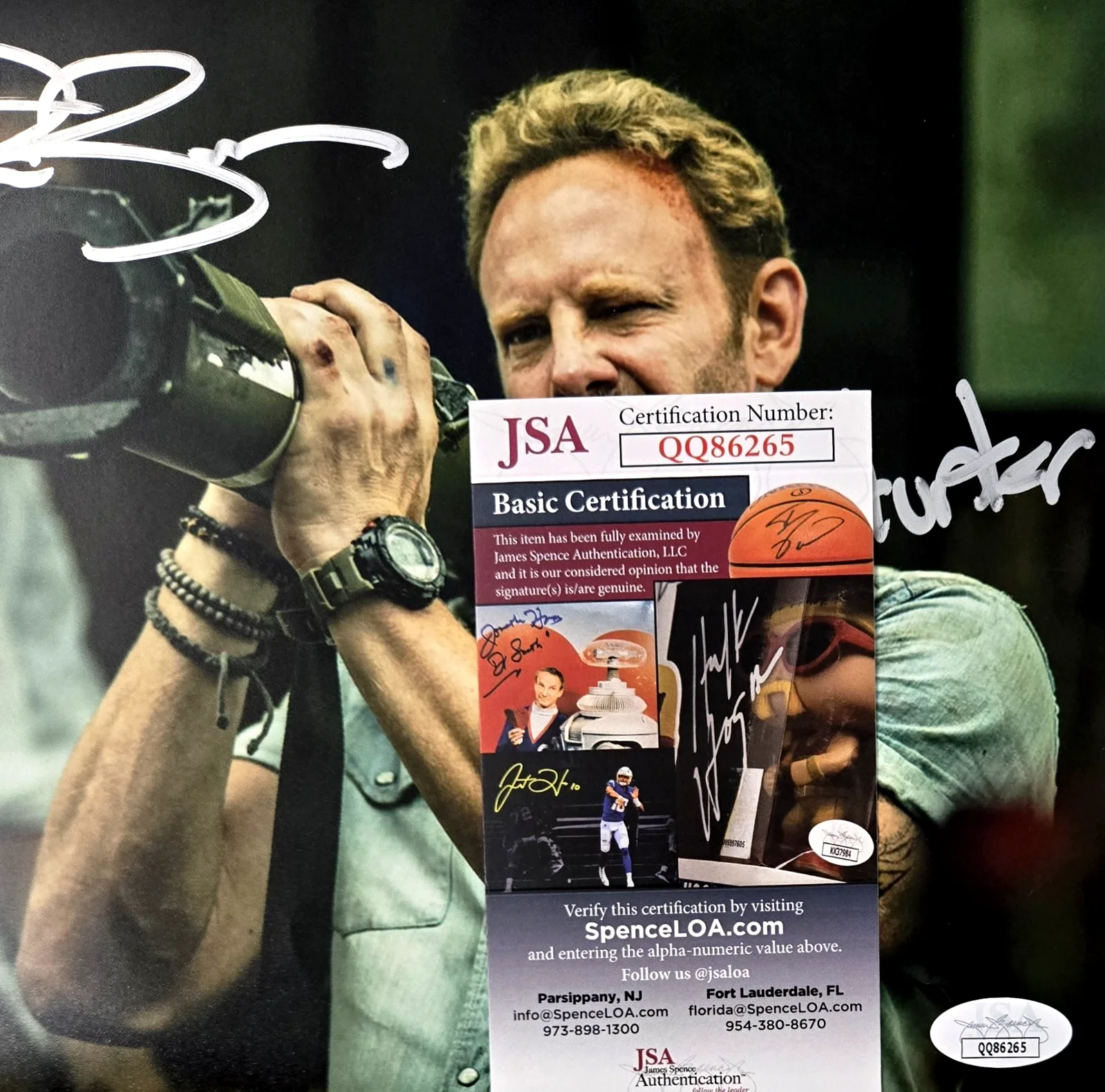 IAN ZIERING — Ian Ziering Signed Photo Zombie Tidal Wave Autograph Hunter 8x10 JSA COA 265, изображение 2