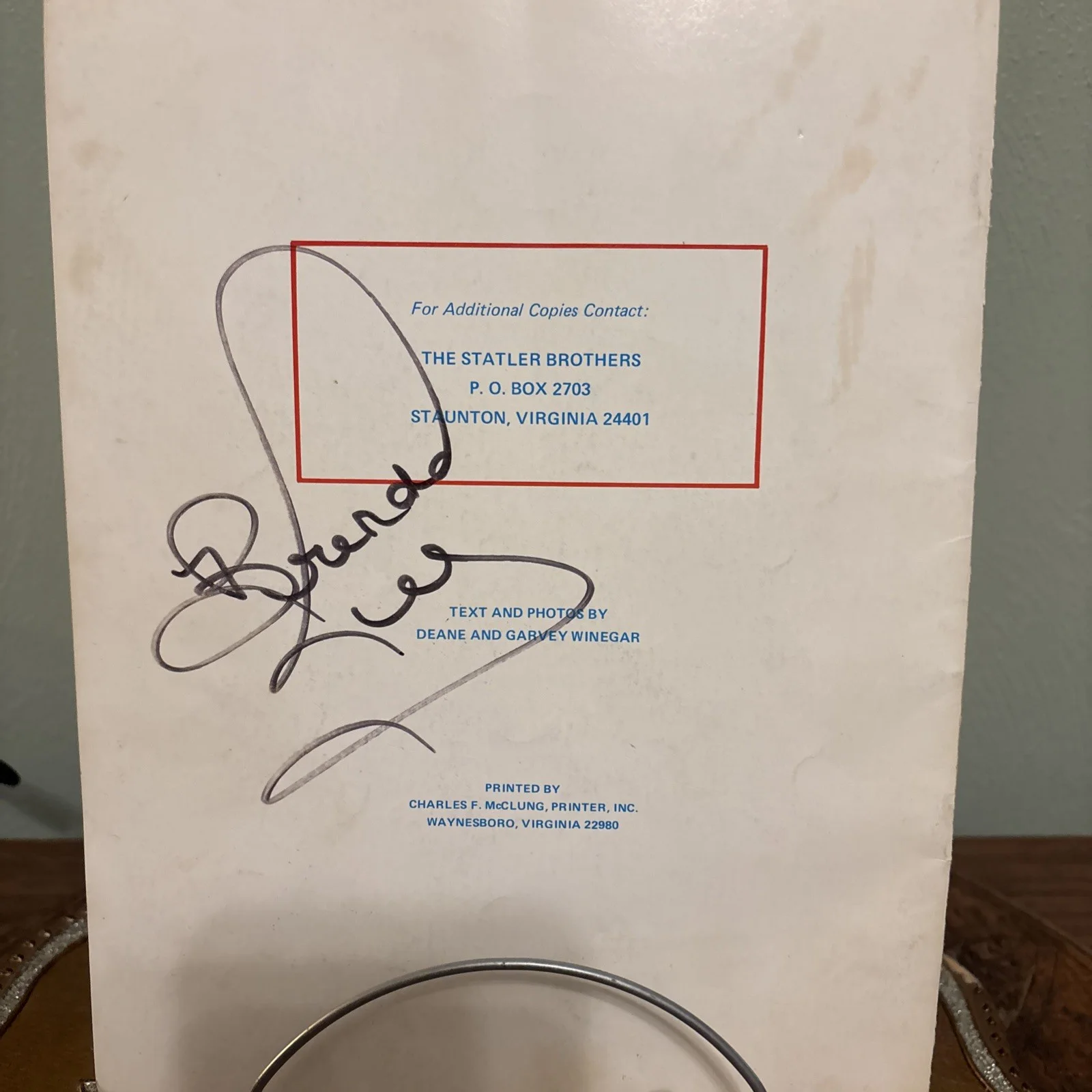 The Statler Brothers- A Souvenir Book “Signed”, image 3
