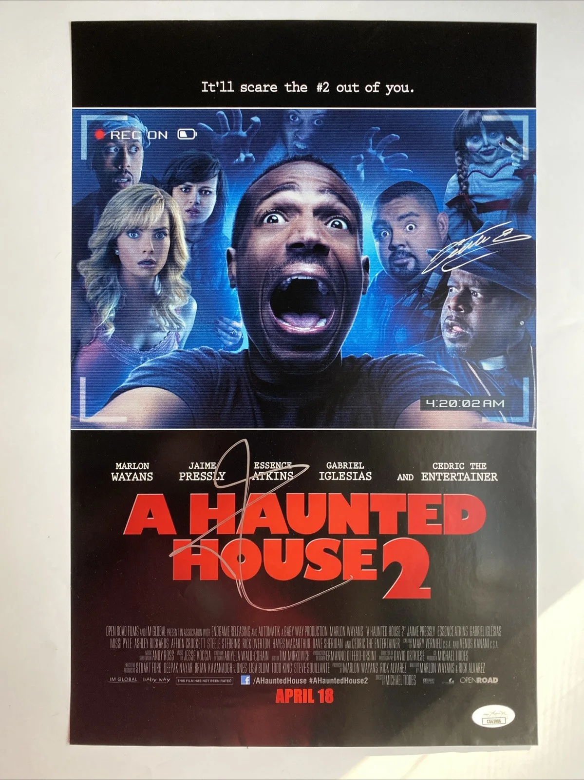 MARLON WAYANS A Haunted House 2 Autographed Signed Movie Theater Poster COA, image 5