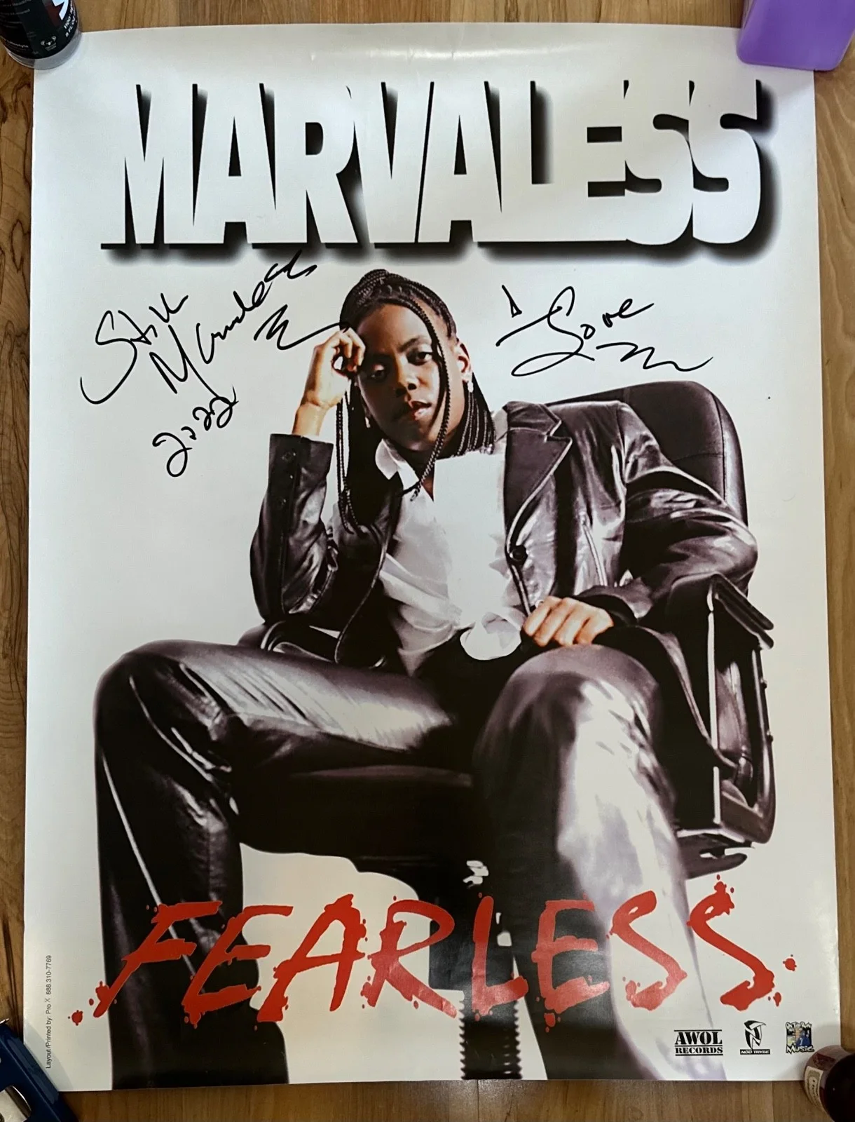 Marvaless Signed Poster Rap Hip Hop Bay Area Sacramento Authentic RARE, изображение 2