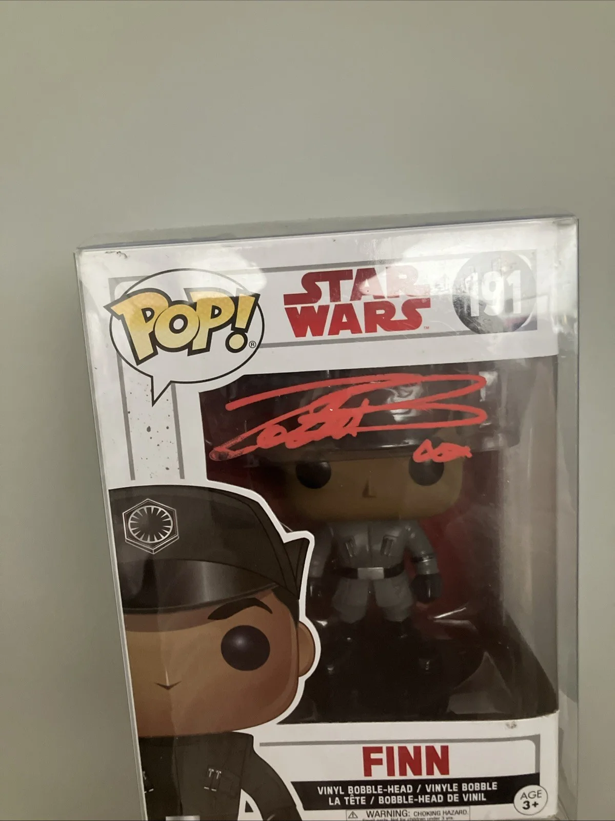 Signed Funko Pop Finn Star Wars John Boyega Autograph Protective Box #191, изображение 2
