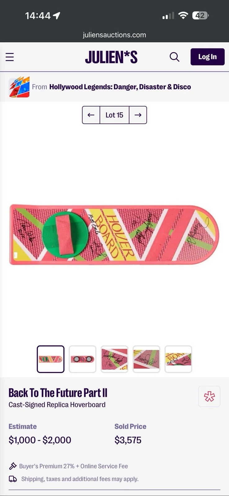 MICHAEL J FOX — Michael J. Fox, C Lloyd Autographed Back to the Future Part II Hoverboard COA, image 4
