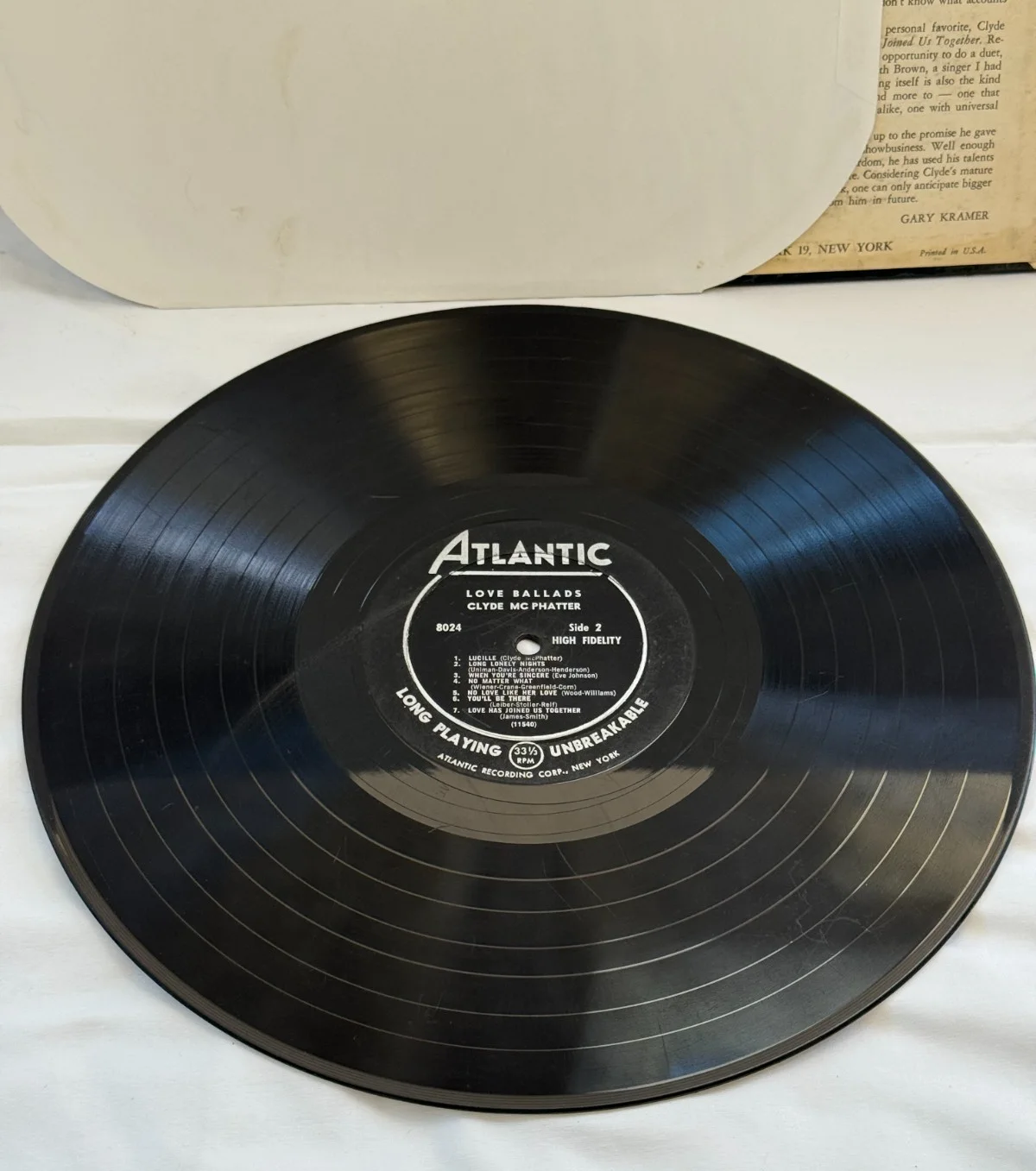 Clyde McPhatter - Signed Love Ballads Vinyl Cover w/ Record, изображение 5