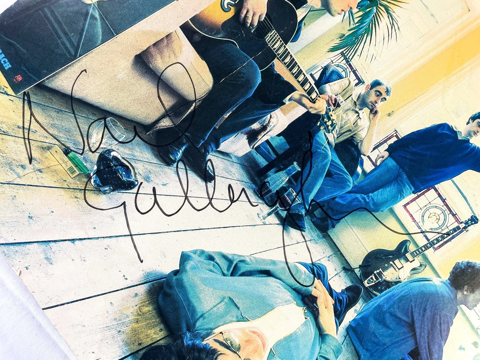 Liam Noel Original OASIS Lineup 5x Band Signed DEFINITELY MAYBE 23x23 Poster JSA, изображение 2