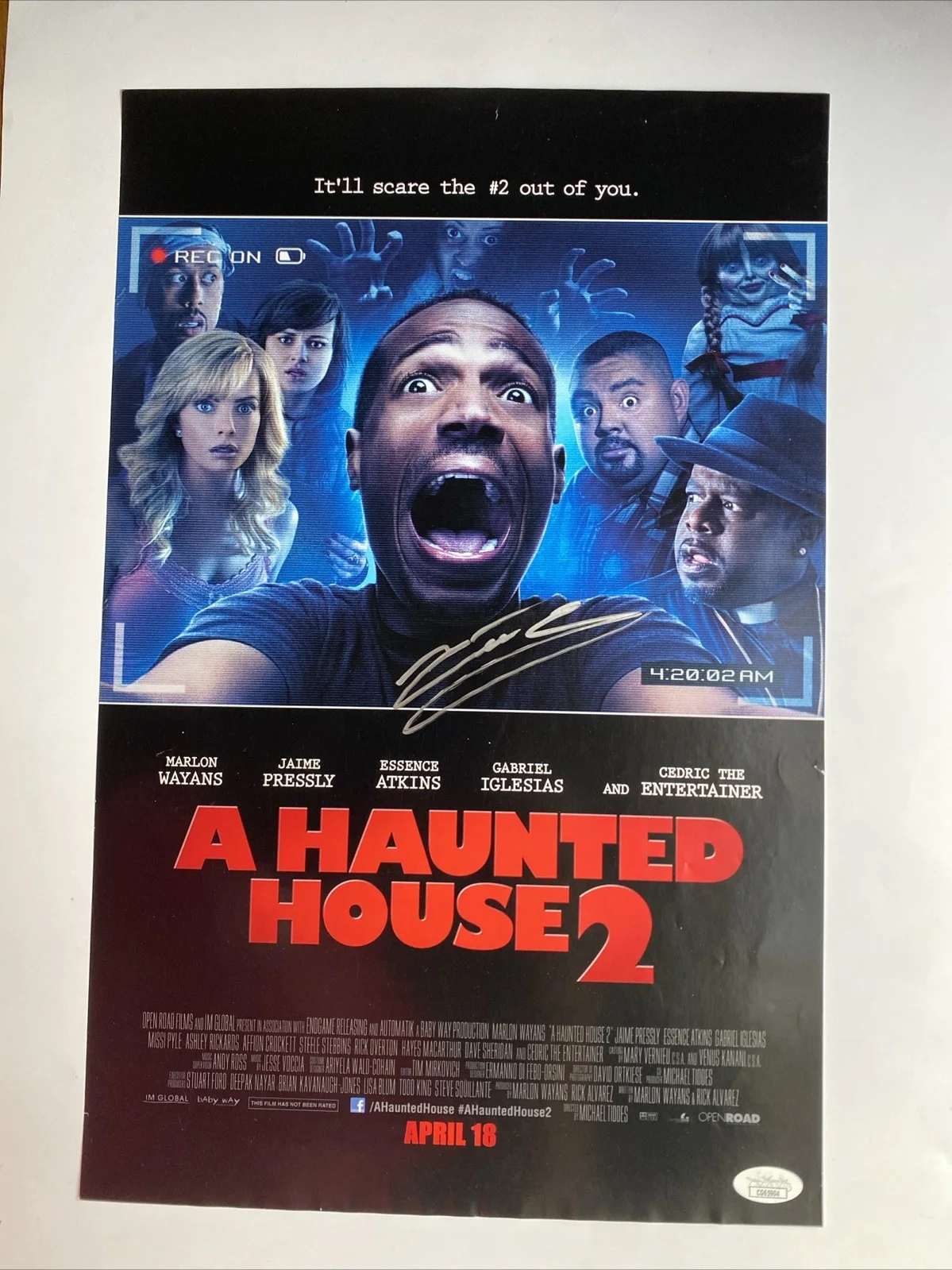 CEDRIC THE ENTERTAINER A Haunted House 2 Autographed Signed Movie Poster COA, изображение 2