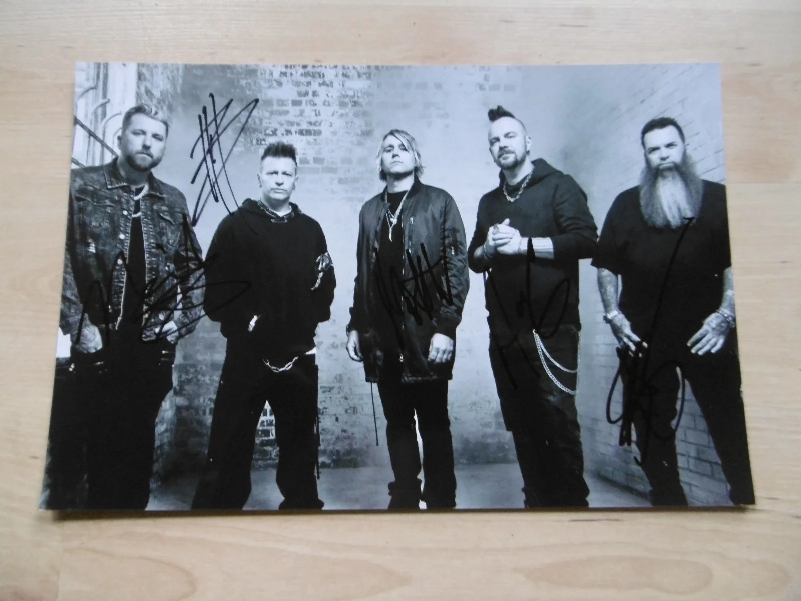 Three Days Grace Band signed 8x12 inch photo autographs ACOA, image 2