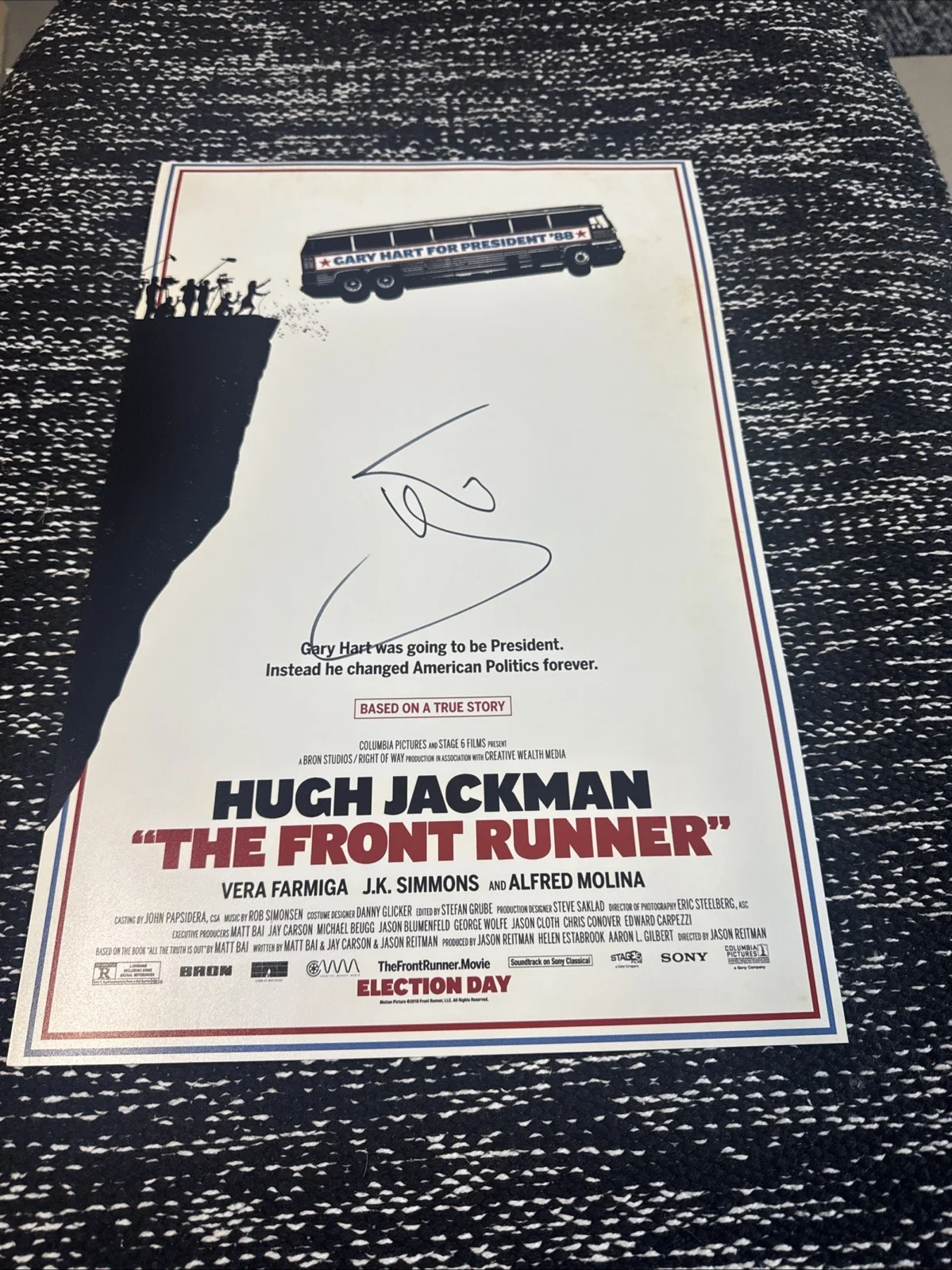 Hugh Jackman — Hugh Jackman Signed Autograph "THE FRONT RUNNER" Movie Poster 11x17 Photo w/COA, image 5