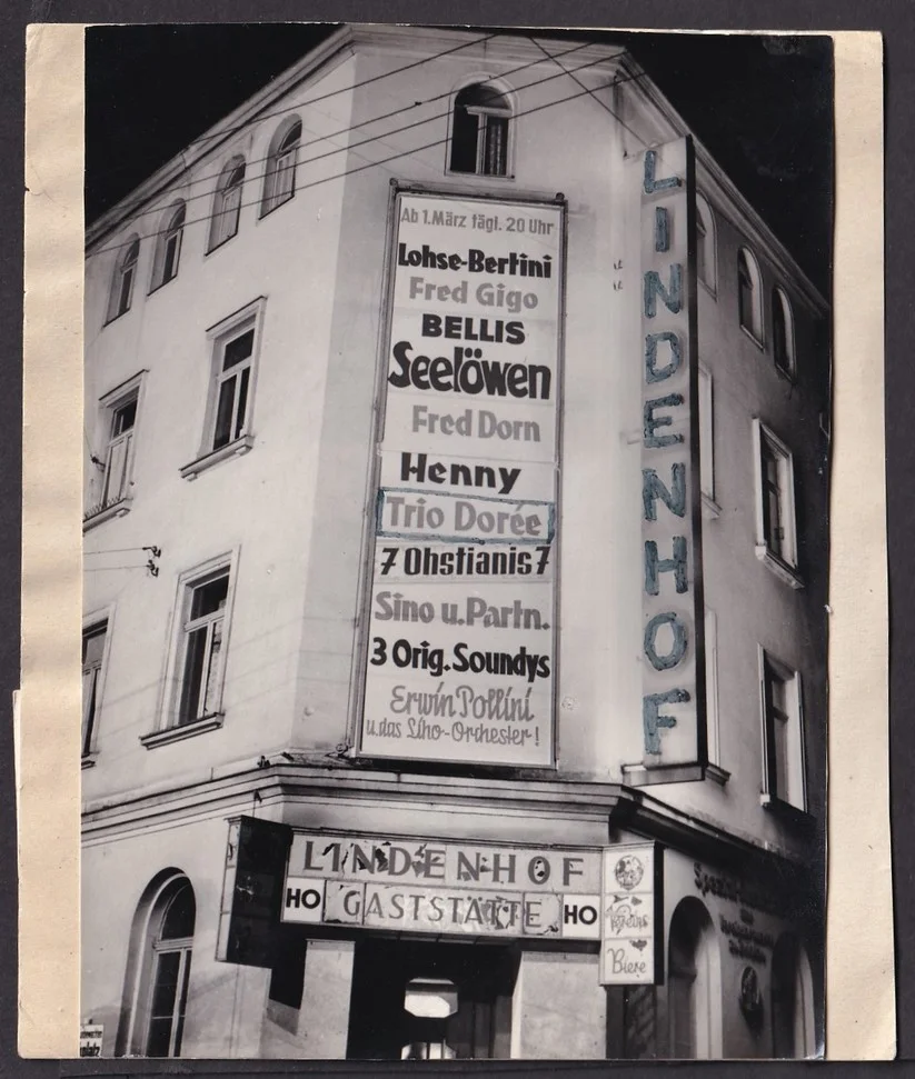 DIE 3 BRAMSONS German Variety Acrobatic Duo 1952 signed page with photo 14.5x17c, image 2