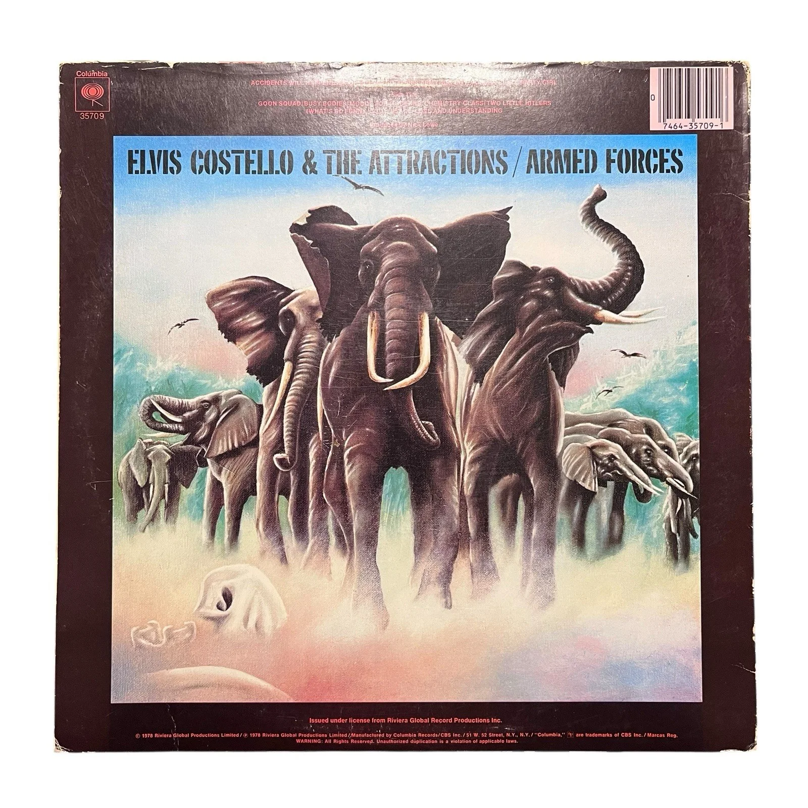 Elvis Costello Signed Autographed Armed Forces Vinyl Album, image 3