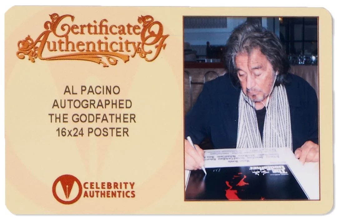 Al Pacino Signed 16" x 24" "The Godfather" Movie Poster w/ Celebrity Authentics, изображение 3