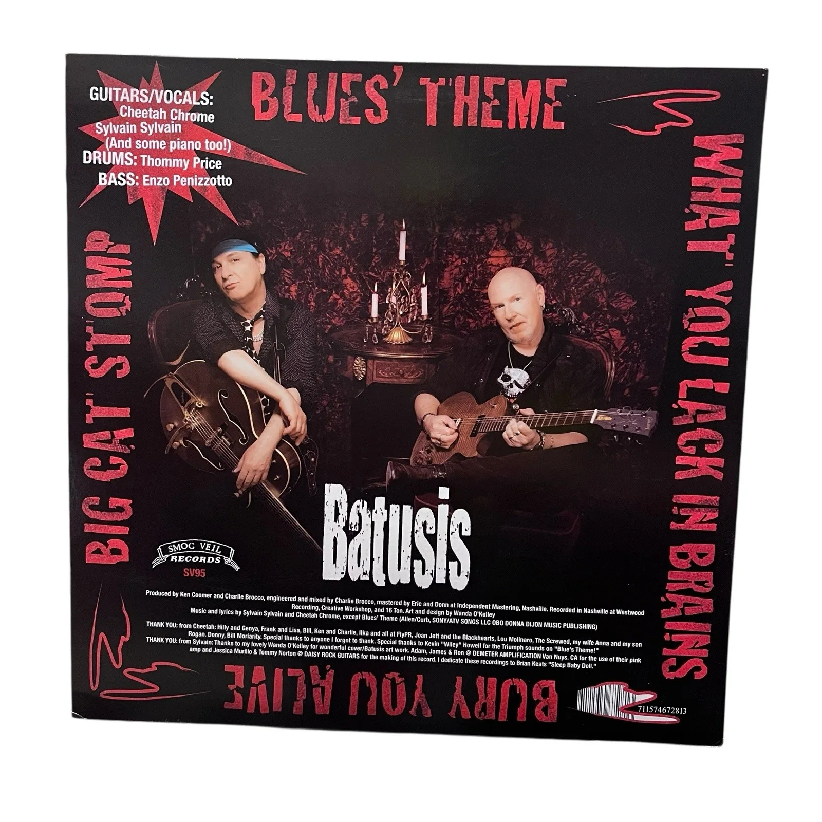 Batusis Band Sylvain Sylvain Cheetah Chrome Signed Autograph EP Vinyl Album, image 5