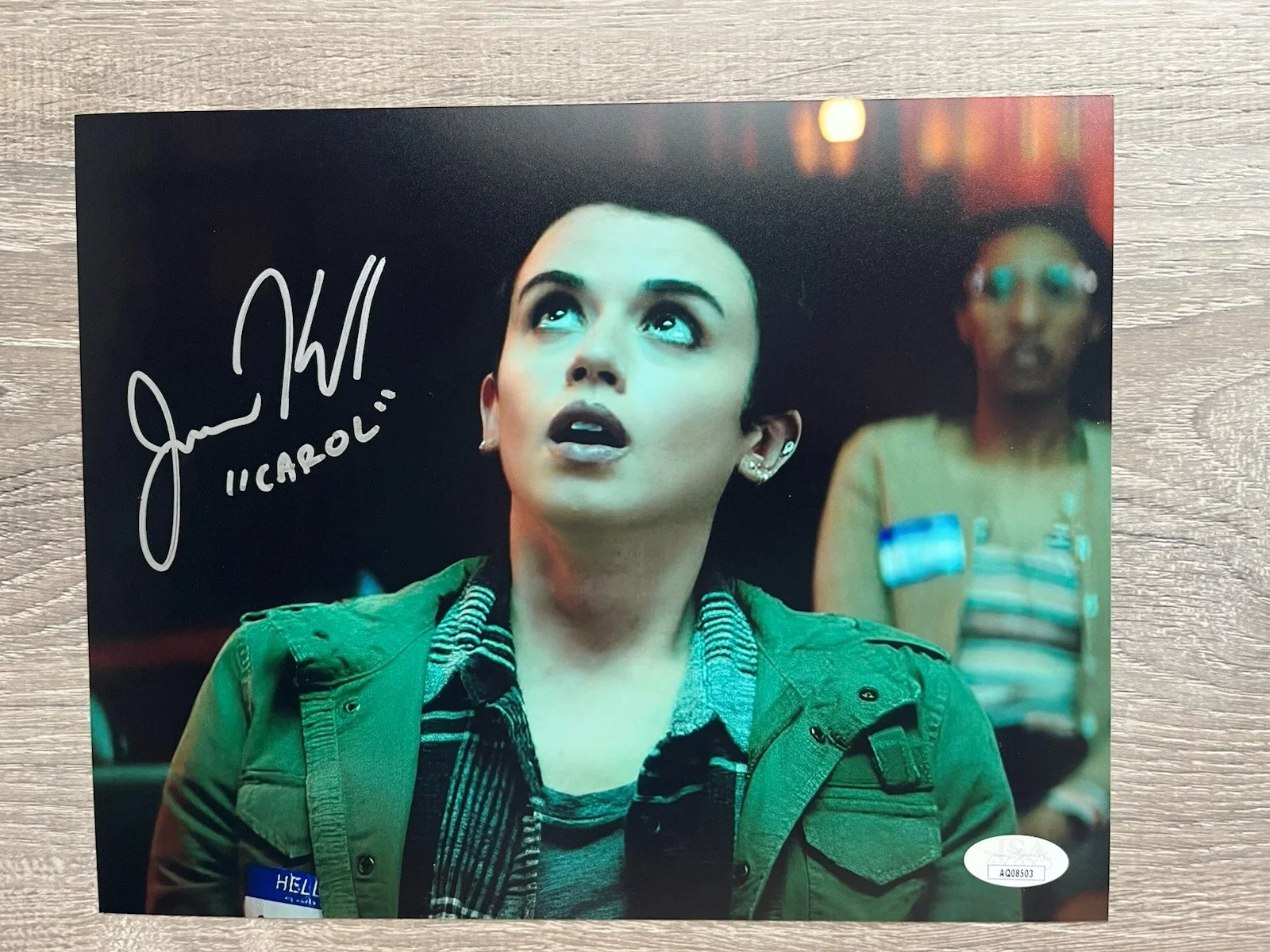 Jenna Kanell — Jenna Kanell Signed Renfield 8x10 Photo JSA COA Carol Nicolas Cage Terrifier, изображение 2