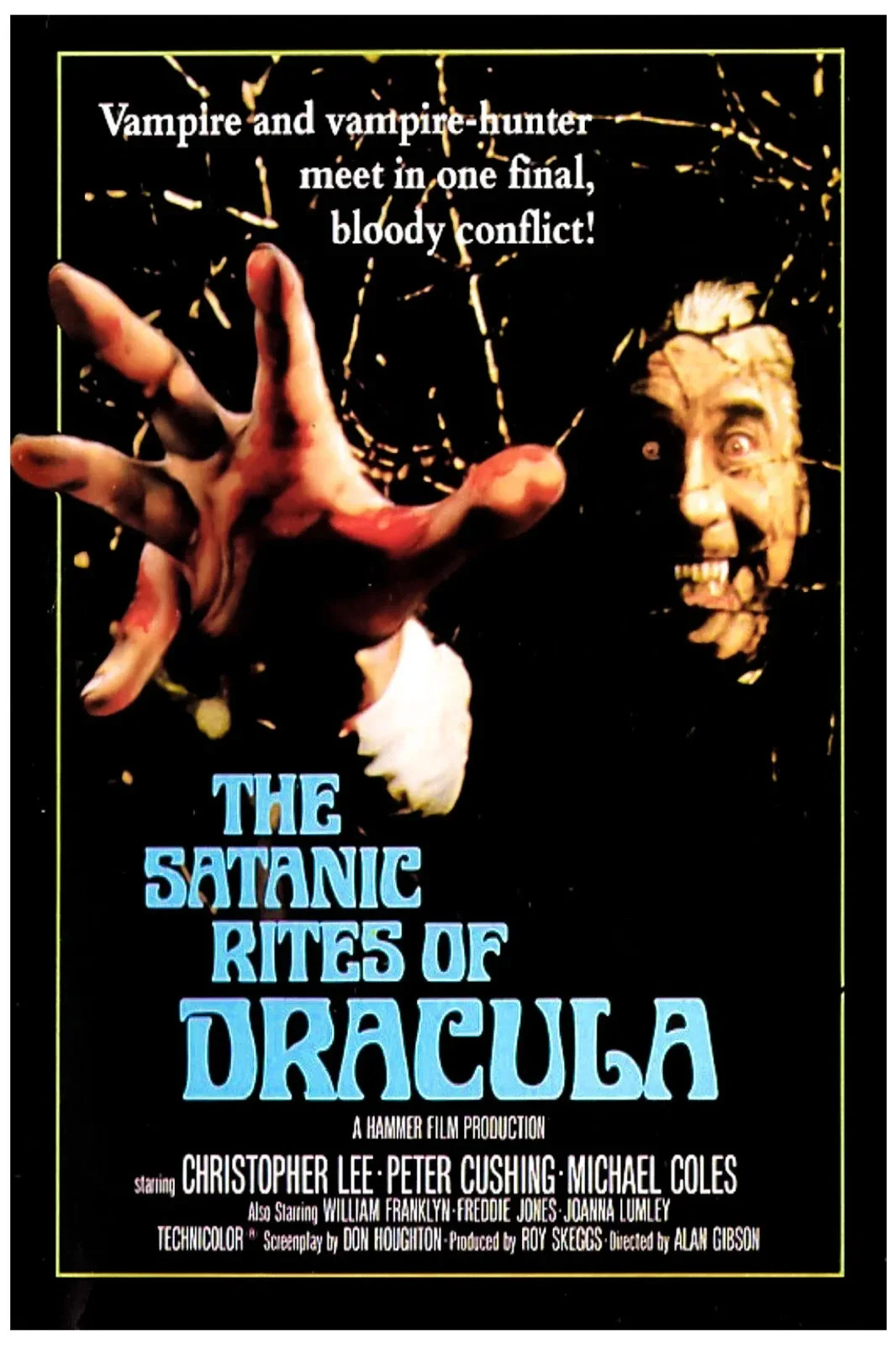 Hammer Film "The Satanic Rites Of Dracula" 1974 Film Poster Modern Postcard, изображение 4