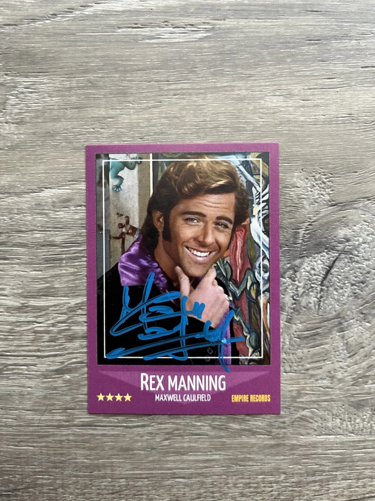 Maxwell Caulfield — Maxwell Caulfield Signed Rex Manning Trading Card Beckett COA Empire Records, image 2