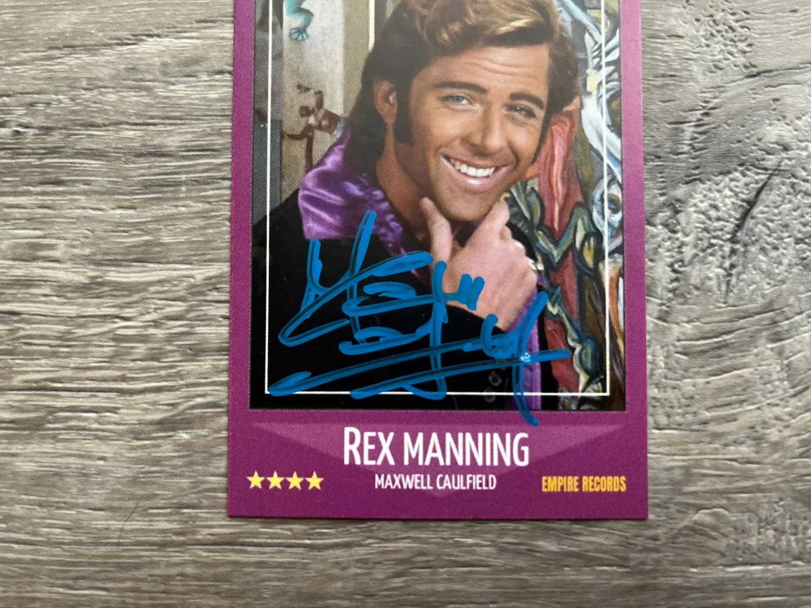 Maxwell Caulfield — Maxwell Caulfield Signed Rex Manning Trading Card Beckett COA Empire Records, image 3
