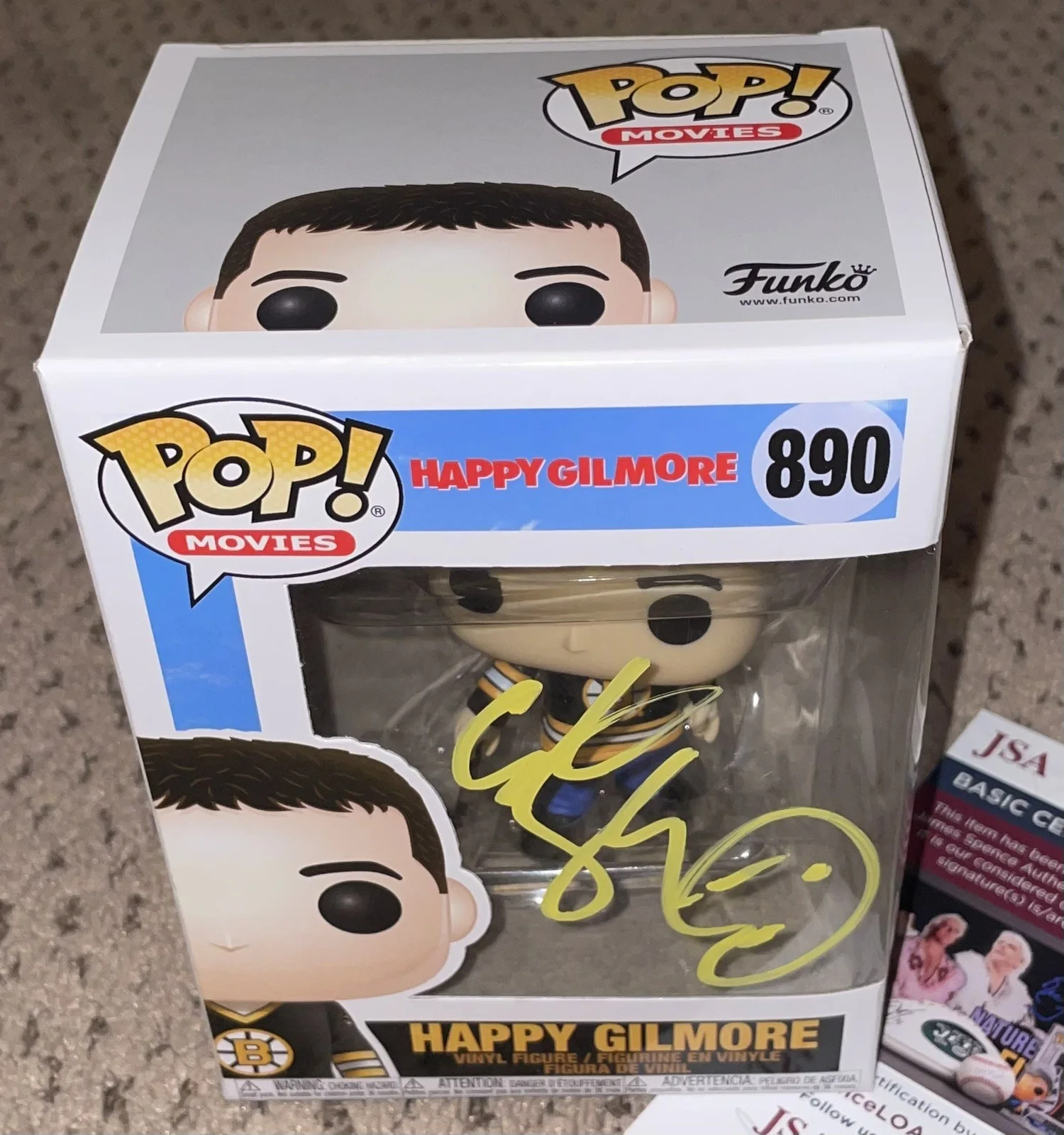 ADAM SANDLER SIGNED FUNKO POP JSA AUTOGRAPH HAPPY GILMORE GOLF ⛳️ 🏒, image 2