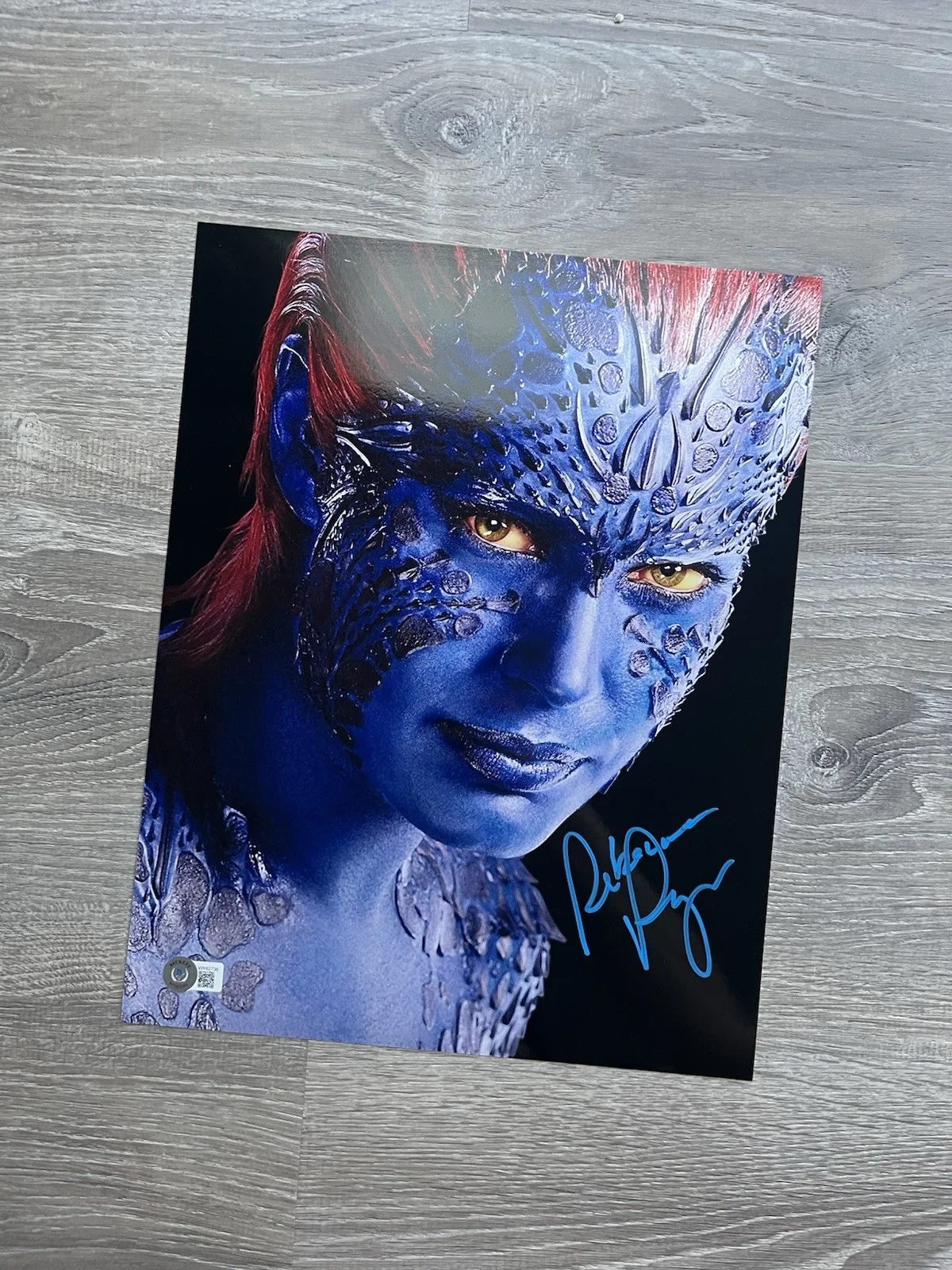 Rebecca Romijn — Rebecca Romijn Signed Mystique Metallic 11x14 Photo Beckett COA X-Men Marvel, изображение 2
