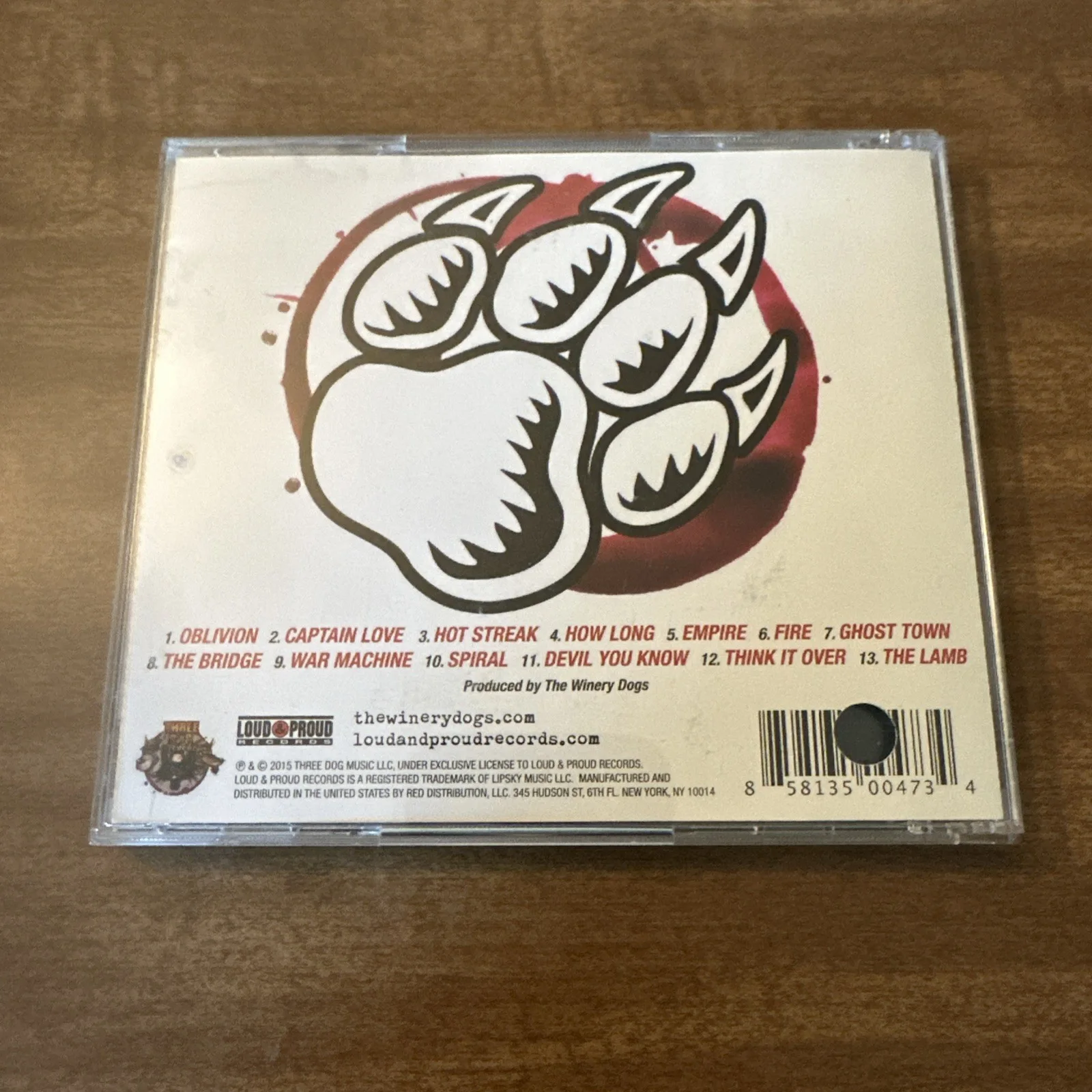 THE WINERY DOGS autographed/signed cd, image 2