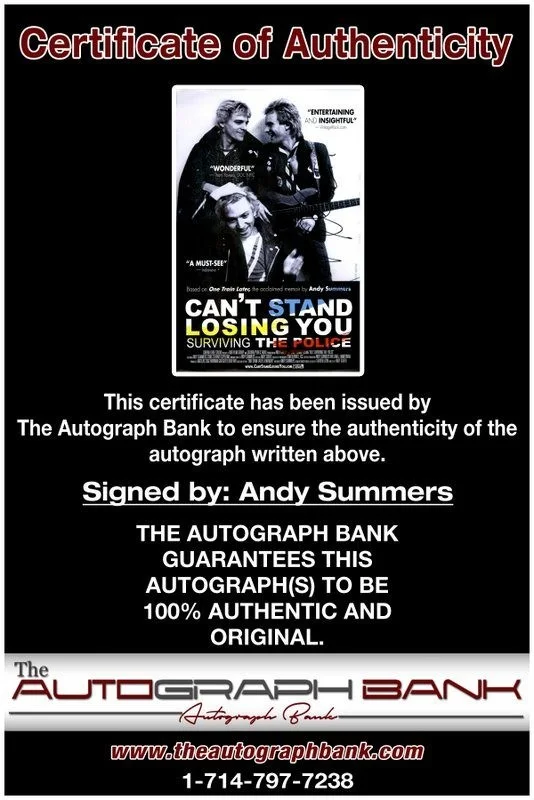 Andy Summers — Andy Summers The Police Authentic signed rock 10X15 photo W/Cert Autographed B5, изображение 2