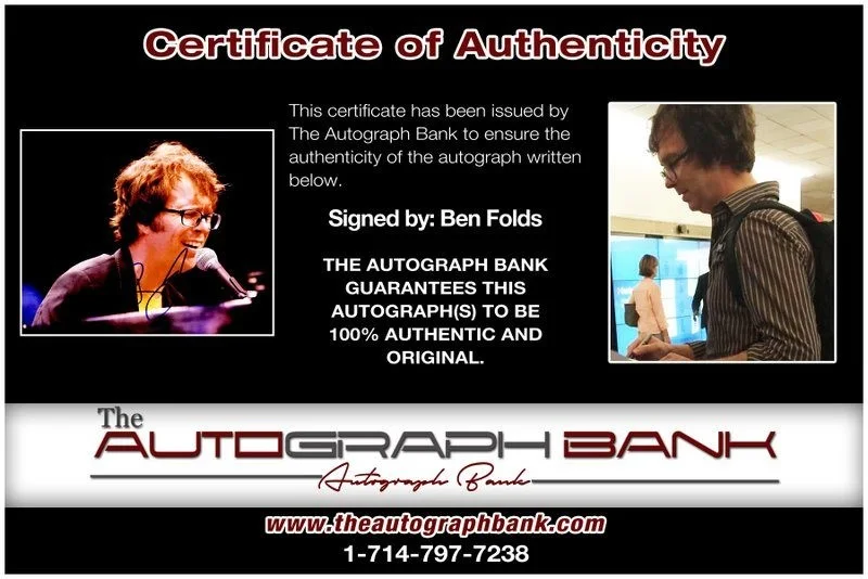 Ben Folds — Ben Folds 5 Authentic signed rock 8x10 photo W/Certificate Autographed (A1, изображение 2