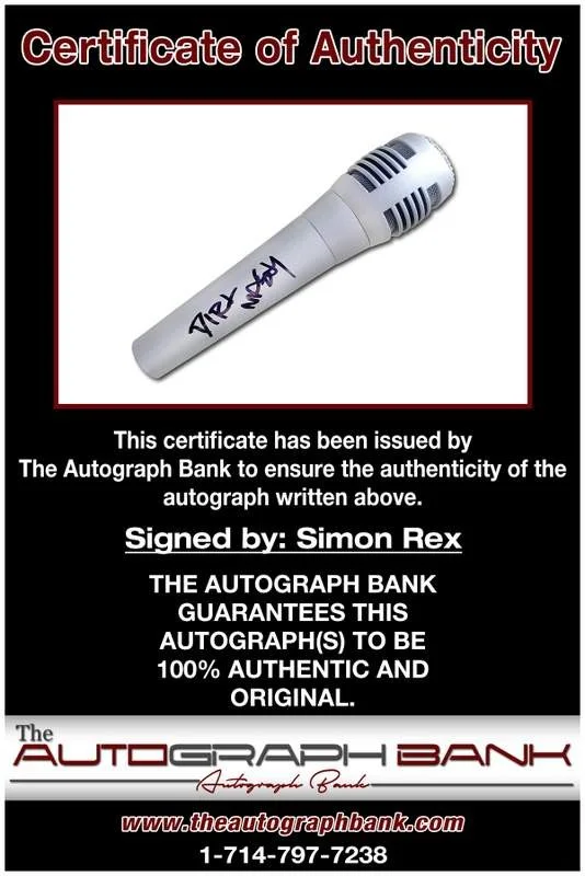 Simon Rex — Simon Rex authentic signed rap mic W/Certificate Autographed (A0001), image 2
