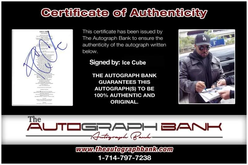 Ice Cube — Ice Cube authentic signed rap 8x10 photo W/Certificate Autographed (A0551), image 2
