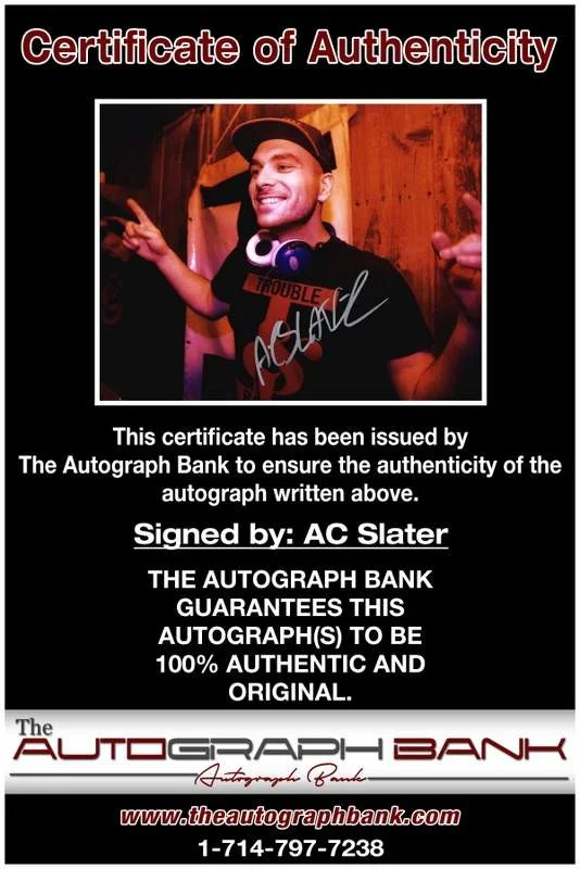 AC Slater — AC Slater authentic signed EDM dj 8x10 photo W/Certificate Autographed (A0004), изображение 2