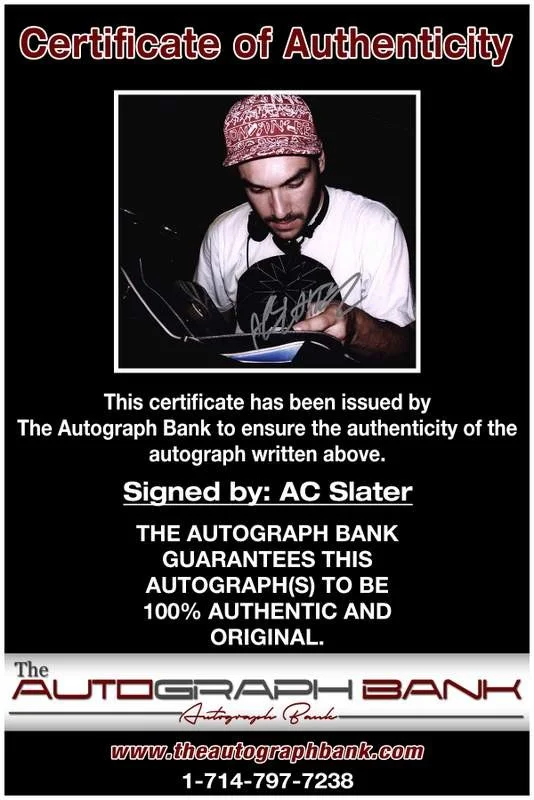 AC Slater — AC Slater authentic signed EDM dj 8x10 photo W/Certificate Autographed (A0008), изображение 2