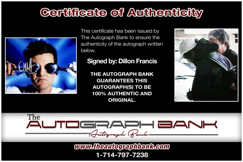 Dillion Francis — Dillion Francis authentic signed DJ 8x10 photo |CERT Autograph EDC Dub step 26-a, image 2