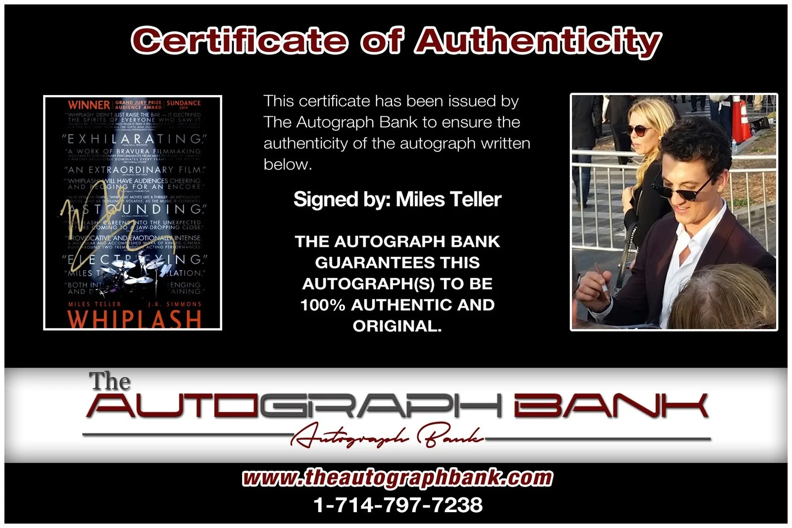 Miles Teller — Miles Teller authentic signed celebrity Drum Head W/Cert Autographed A1, image 2